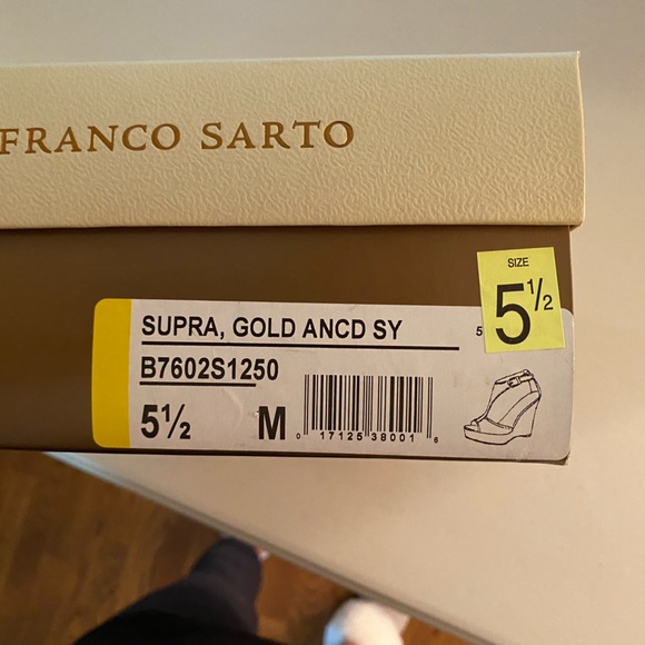 Franco Sarto gold colour sandals, wedge size 5,5 - Picture 7 of 7